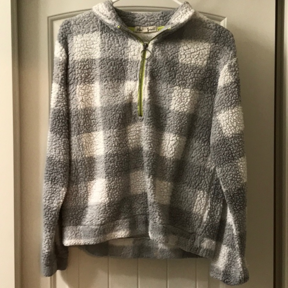 Wallflower fleece quarter zip up jacket